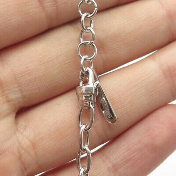 925 Sterling Silver EMPORIO ARMANI Italy Black Onyx Heart Necklace 18" - Picture 6 of 10